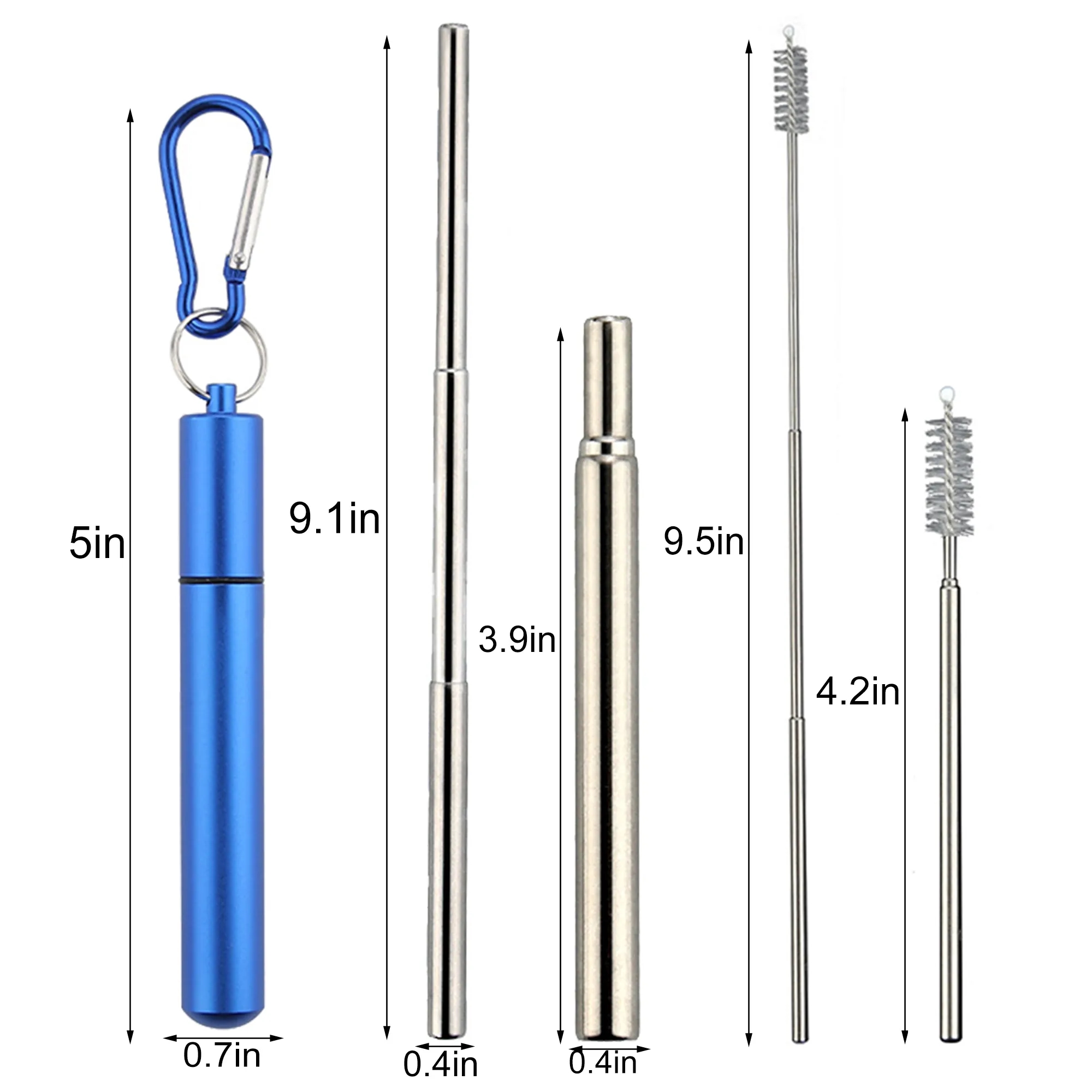 Portable Folding Straw Set 6