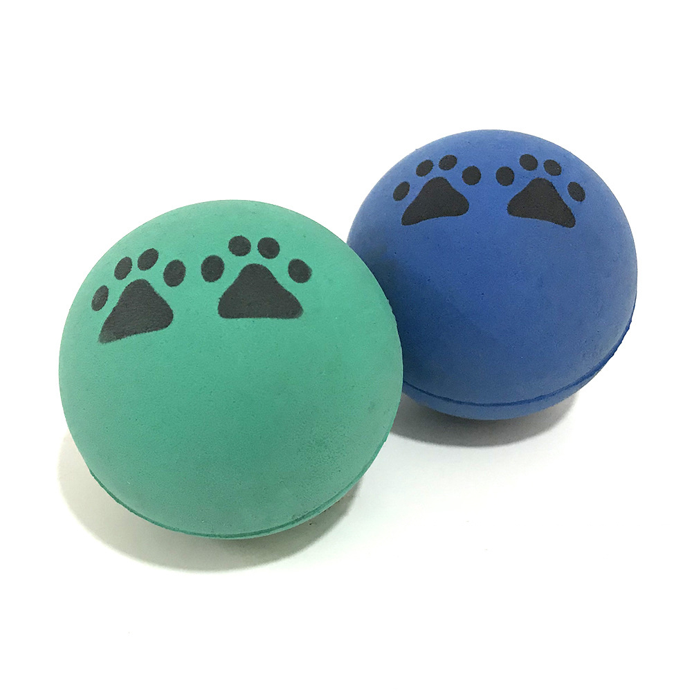 Paw Print Fluorescent Rubber Dog Ball 4