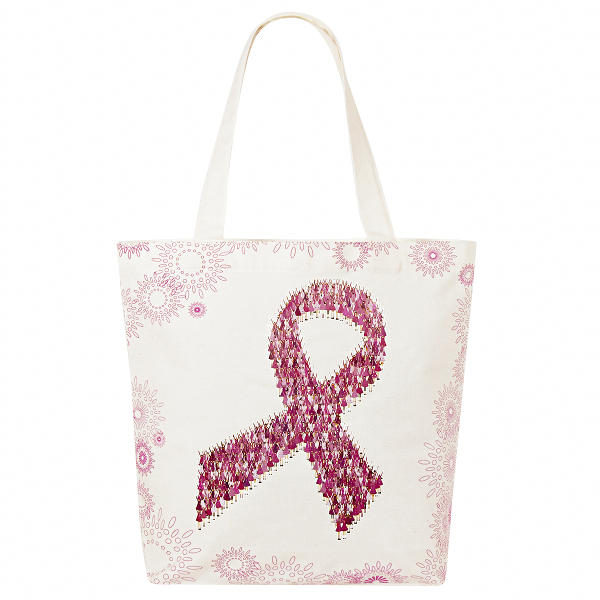 8 Oz. Custom Semi-Bleached Cotton Canvas Awareness Tote Bag (15"x13"x4) 2