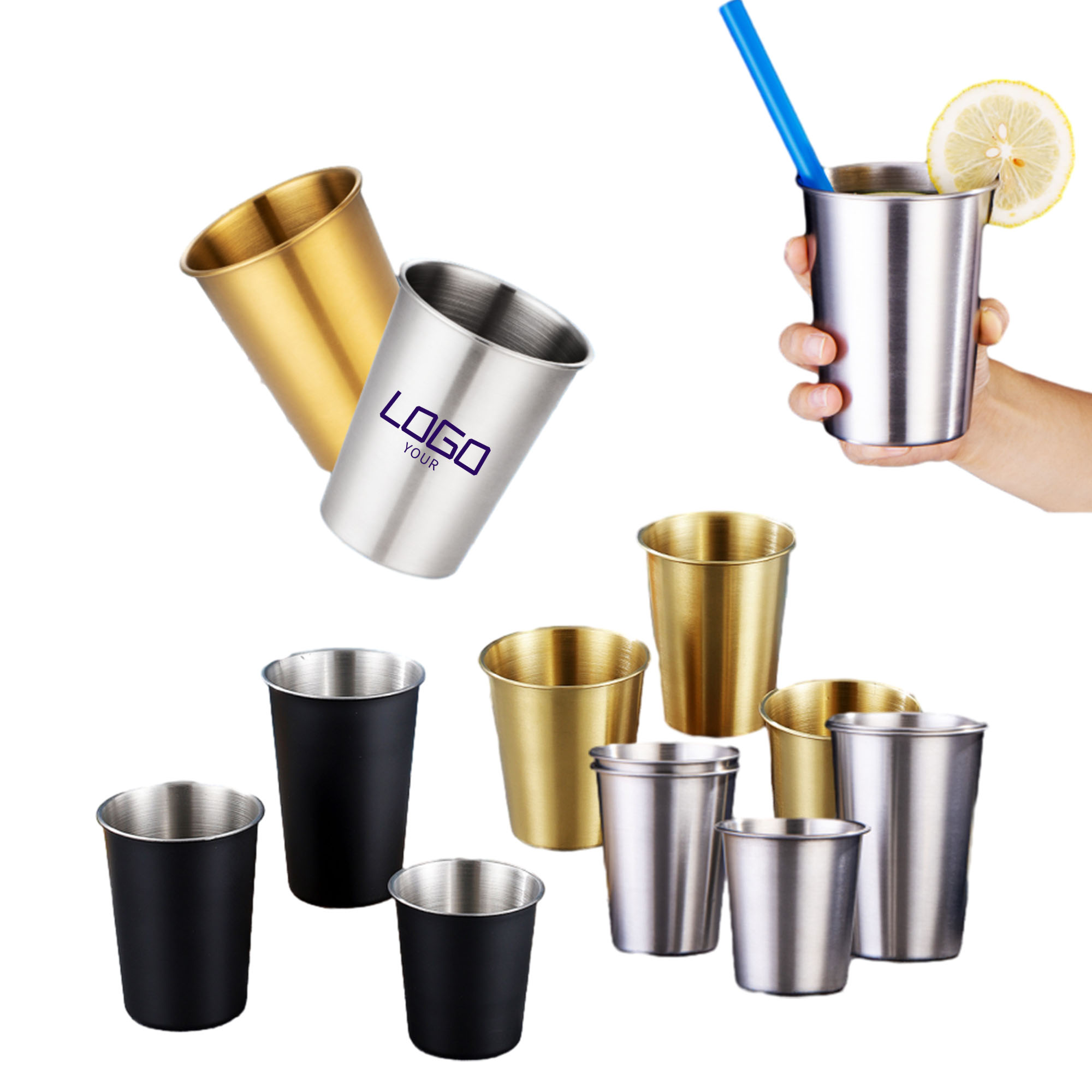 Stainless Steel Pint Cups Beverage Coffee 2