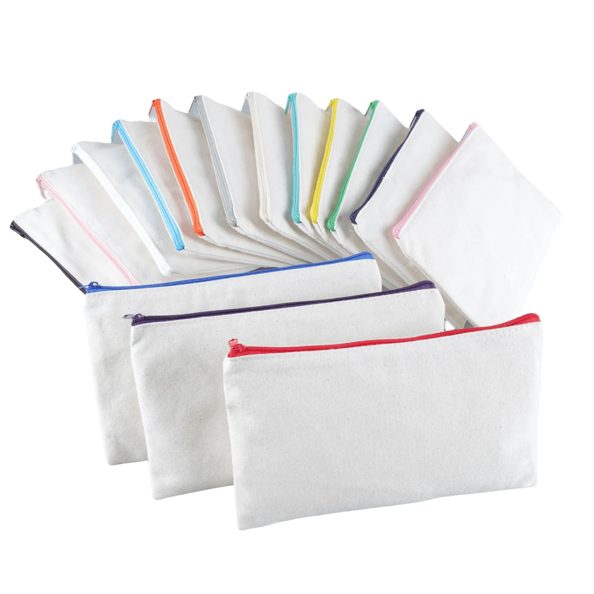 Multipurpose Canvas Color Zippered Pouch, custom tote bag with logo imprint 7