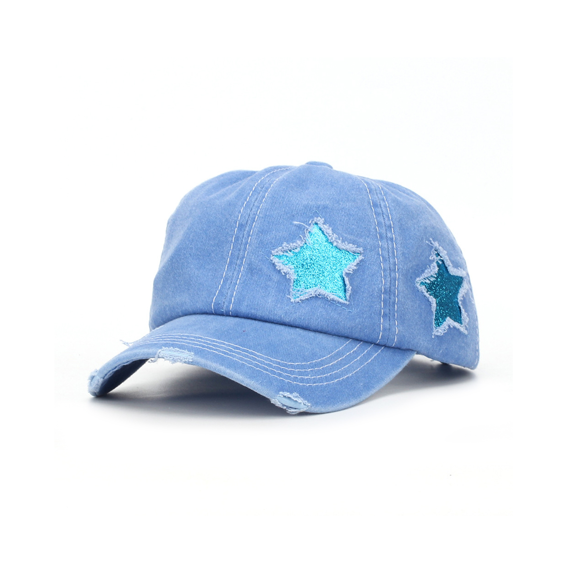 Washed Cotton Distressed Baseball Cap With Adjustable Closure 9