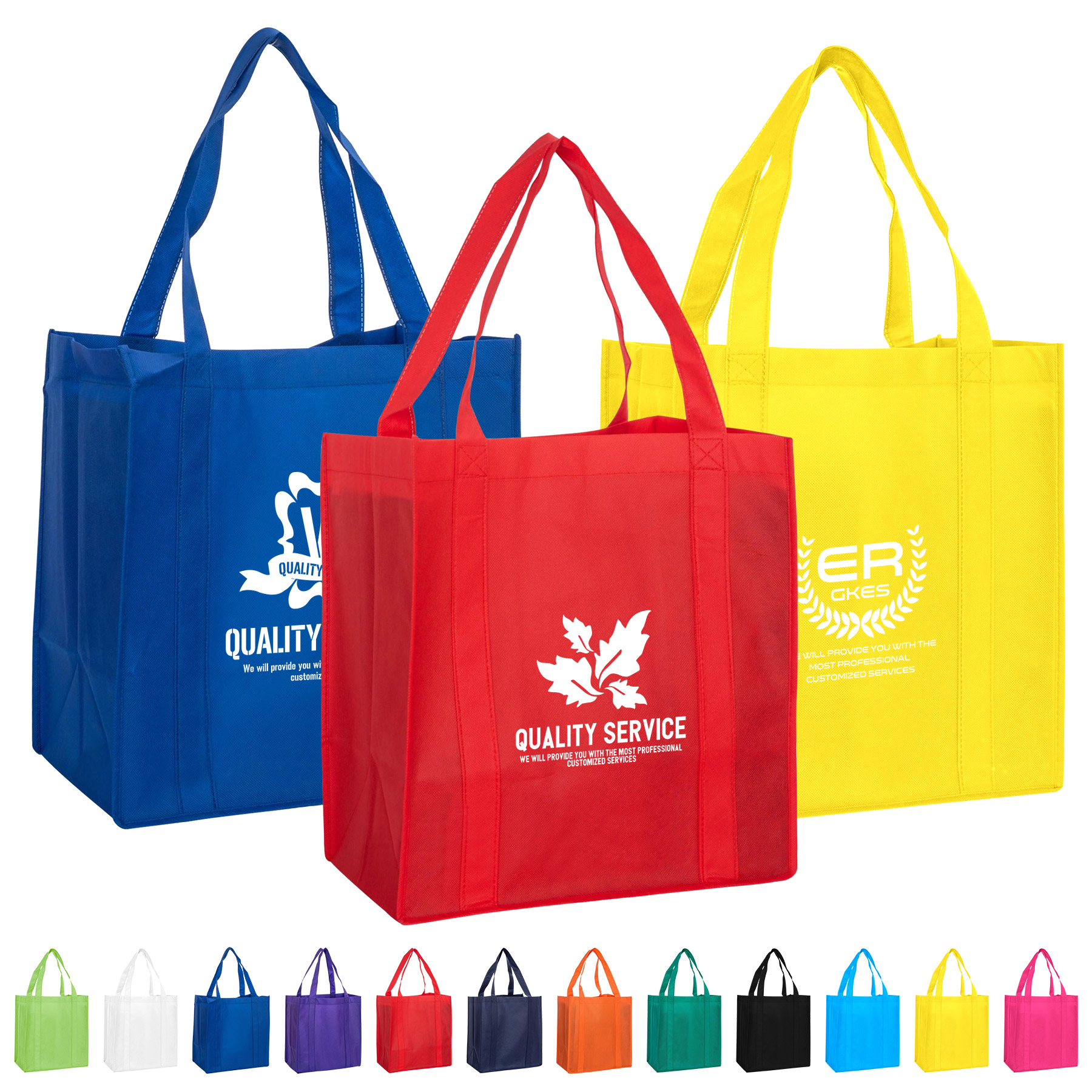 80gsm Grocery Shopping Non-Woven Tote Bag (13" x 15" x 10") 4