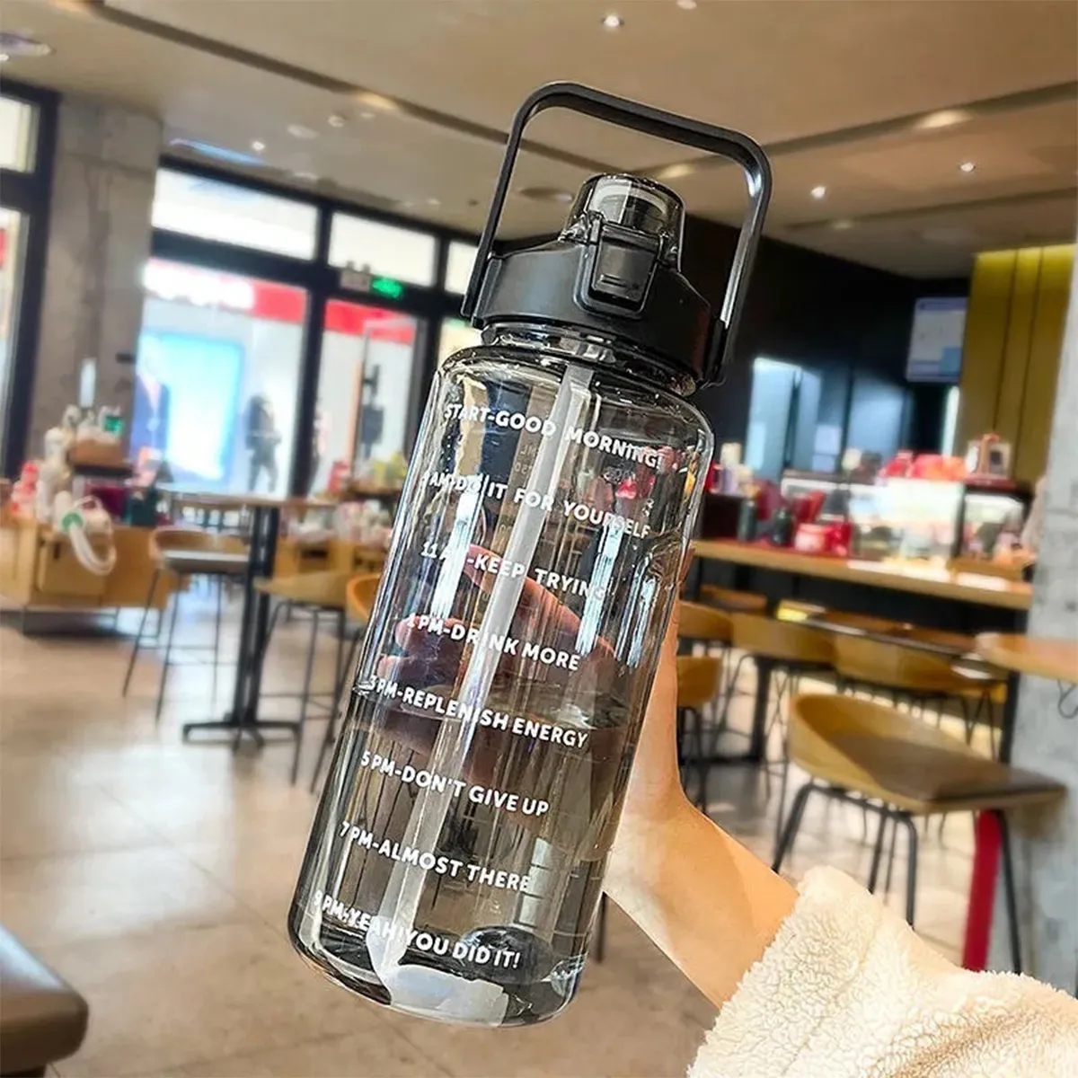 67OZ. Water bottle with straw portable sports fitness cup 7