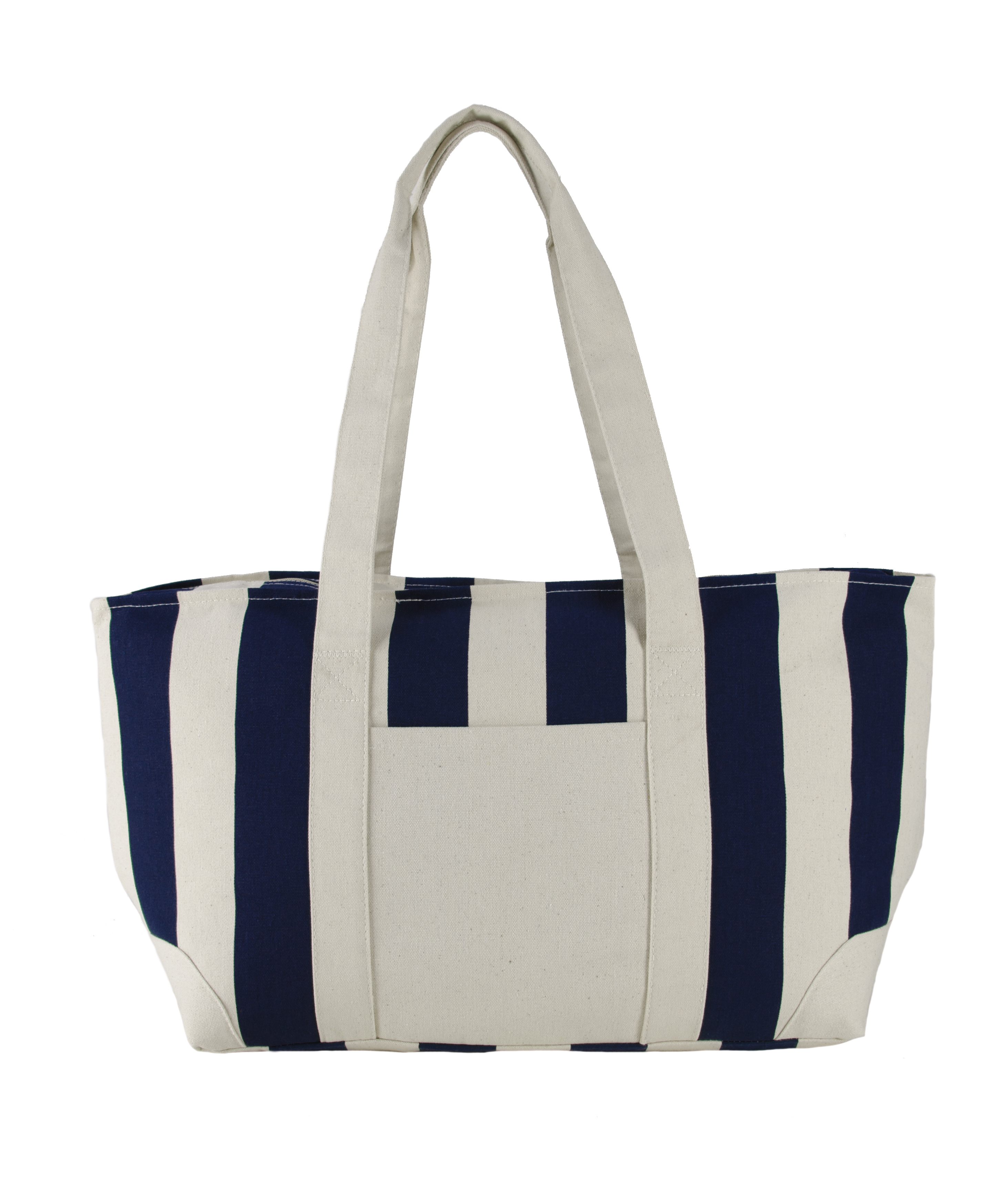 Large Striped Canvas Tote 7