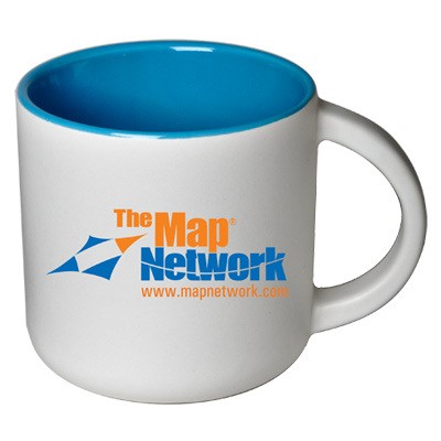 14 oz Sedona Mug - Matte White Out/Gloss Blue In