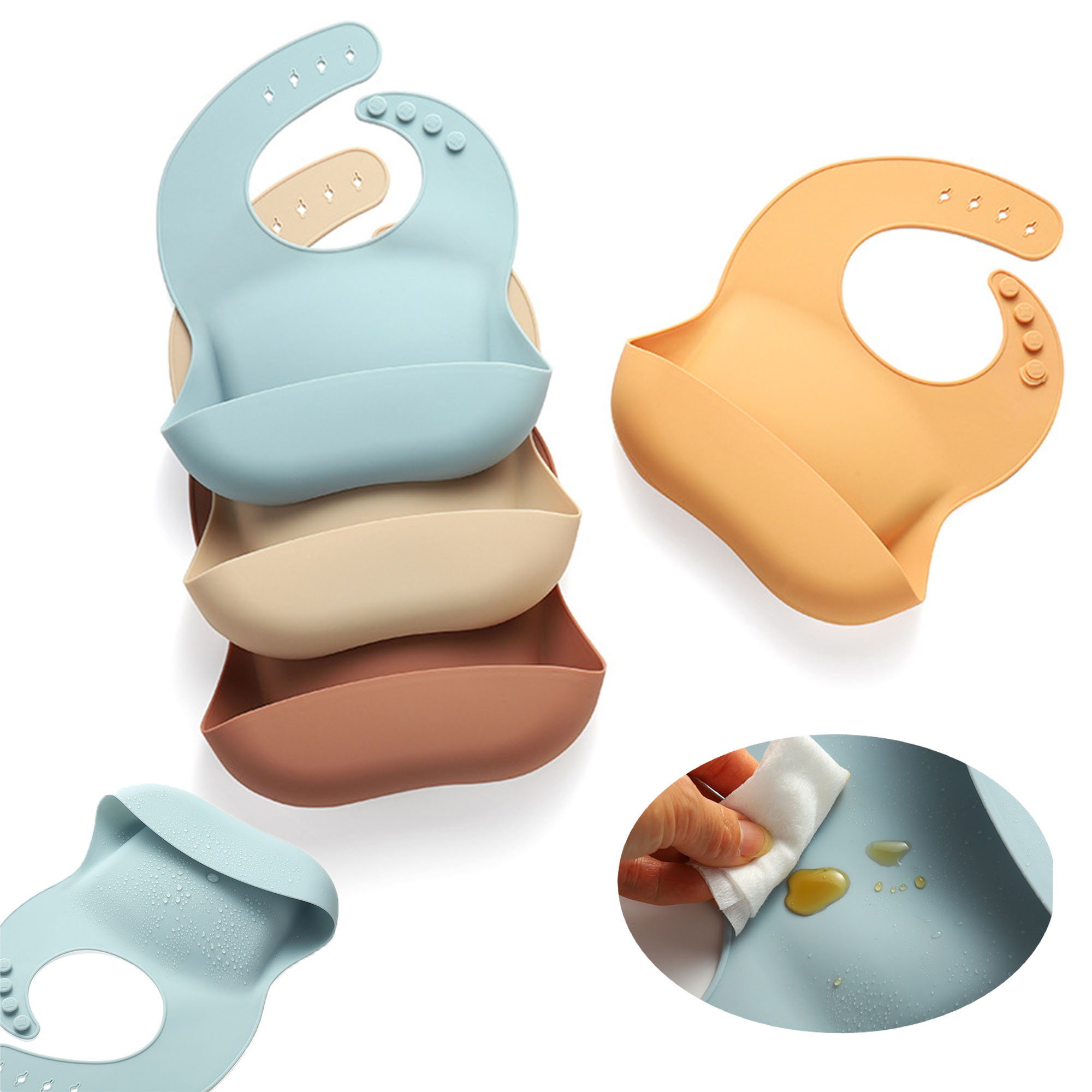 Easy-Wipe Silicone Toddler Bib 2