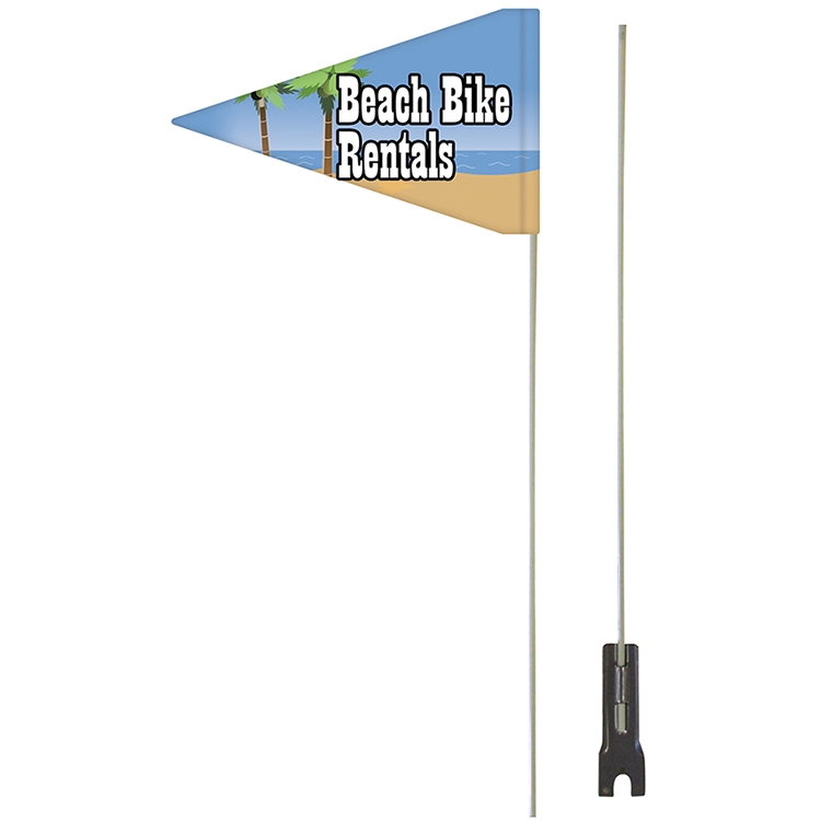 8" x 12" Double Sided PVC Bike Flag with Pole and Bracket 2