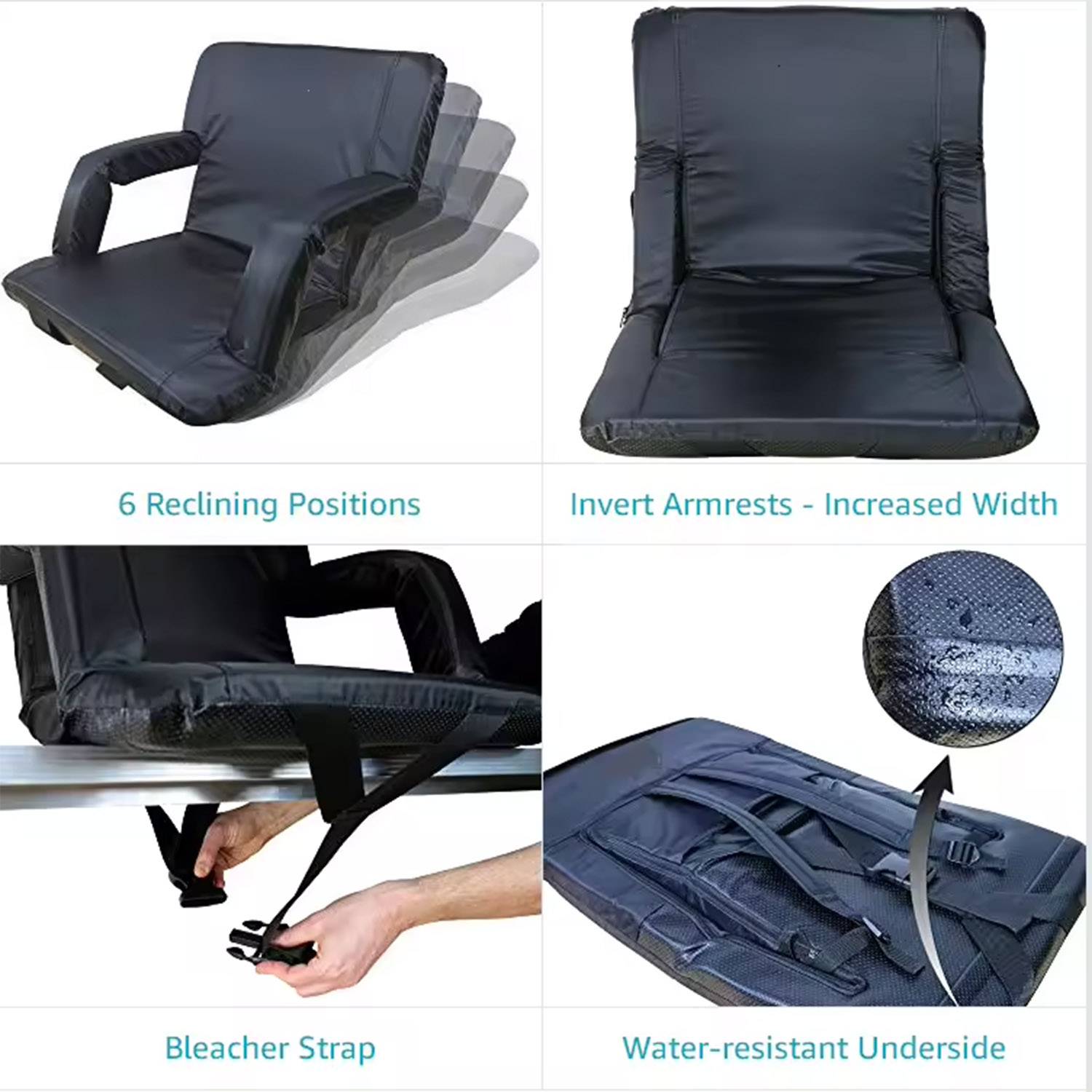 Heated stadium seat cover without battery 4
