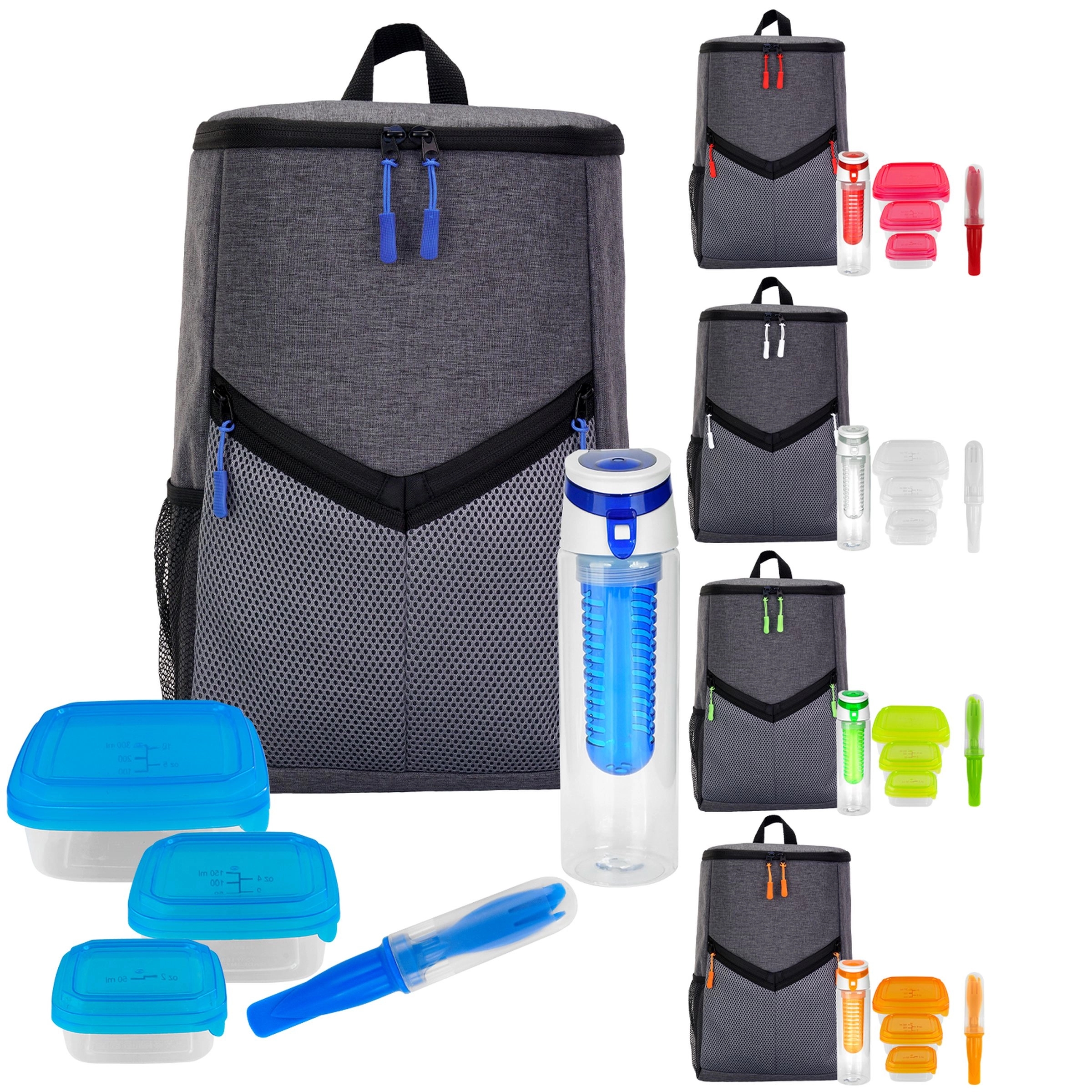 Victory Lunch & Drink Cooler Backpack Set 8