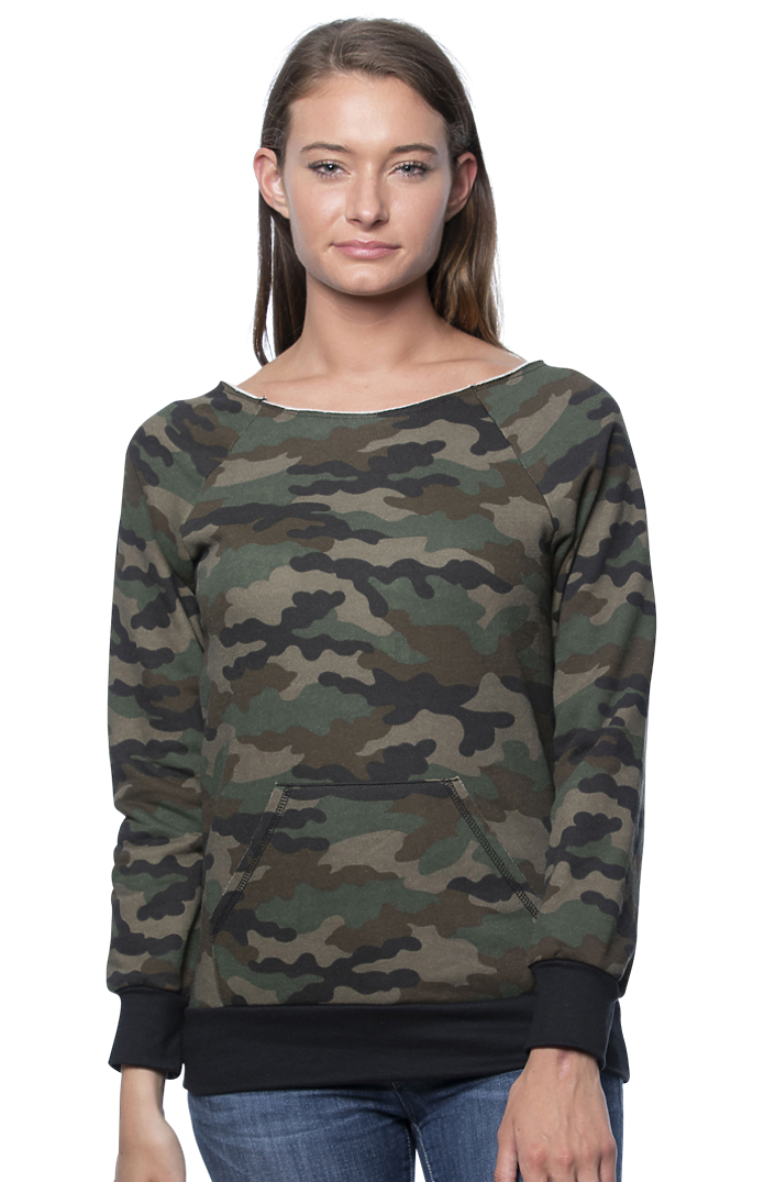 Women's Camo Fleece Raglan Sweatshirt 5