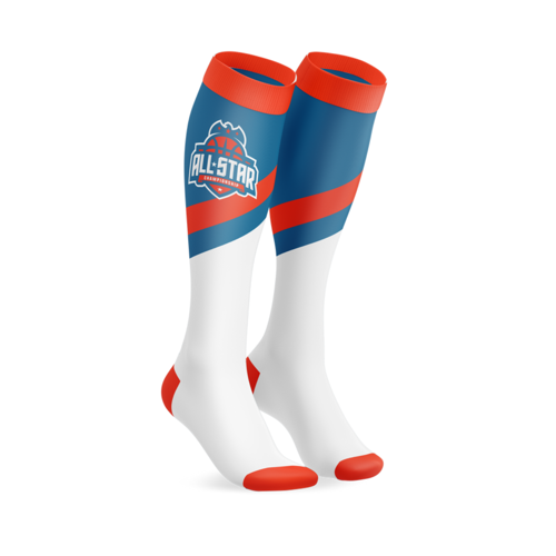 360 Degree Digital Print Poly-Spandex Basketball Crew Socks 2