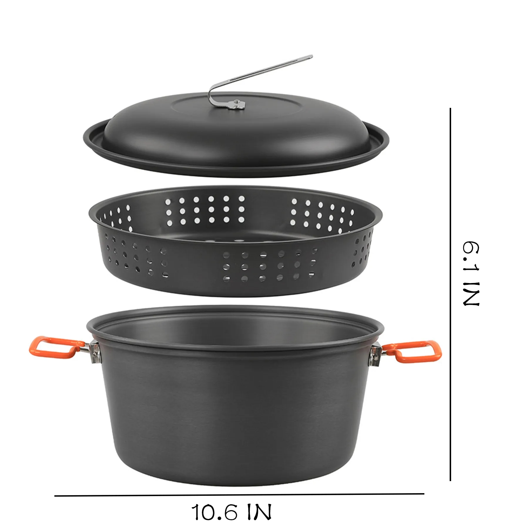 Alloy Outdoor Camping Double Ear Folding Pot 8