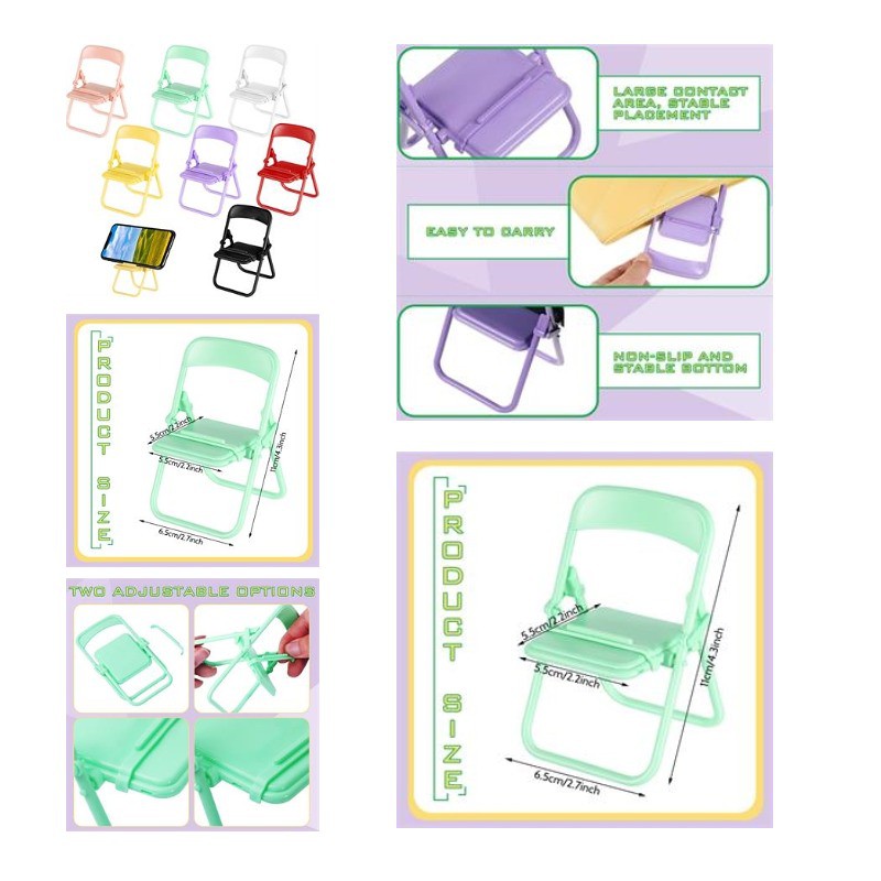 Mini Folding Chair Cell Phone Stand Holder