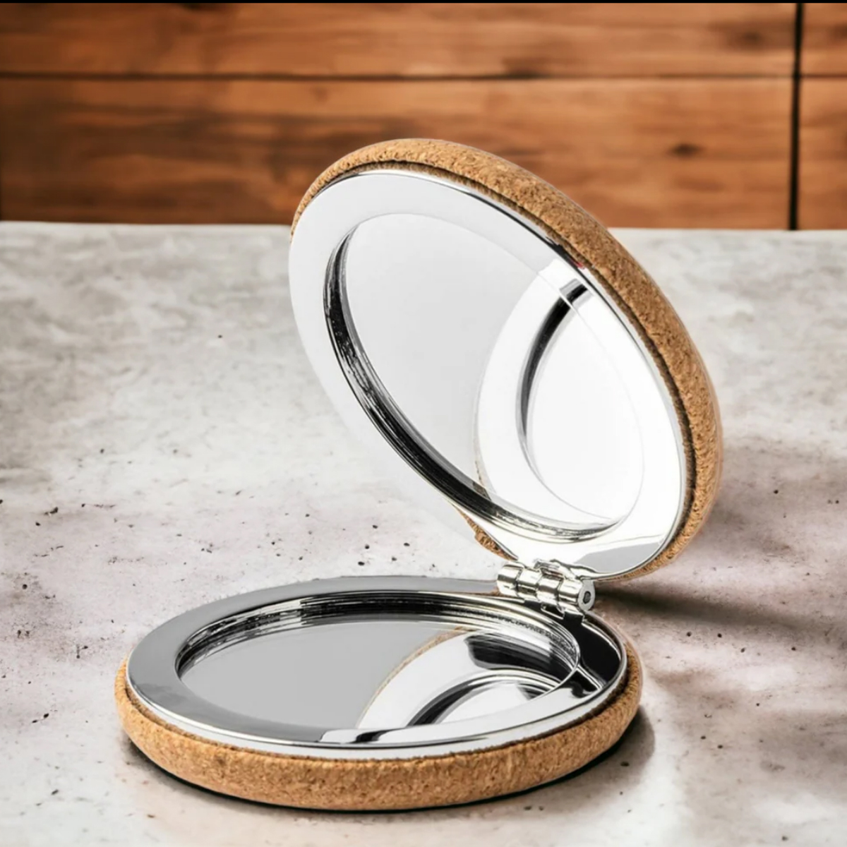 Eco-Friendly Cork Portable Compact Cosmetic Mirror 5