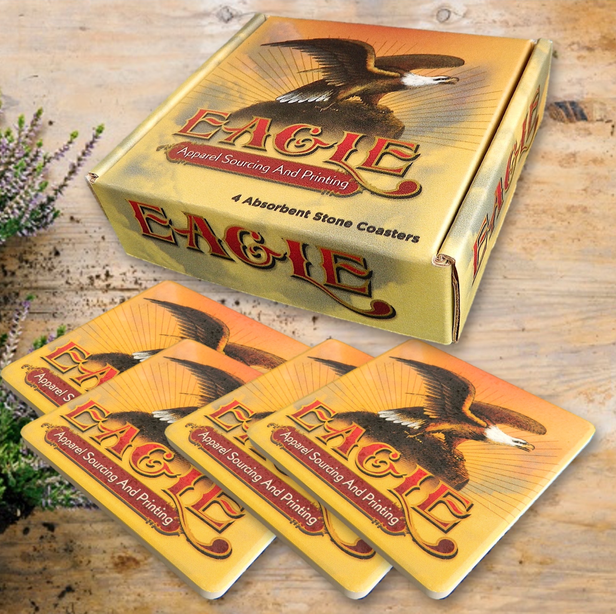 Any 4 Coasters in Printed Custom Corrugated Box 5