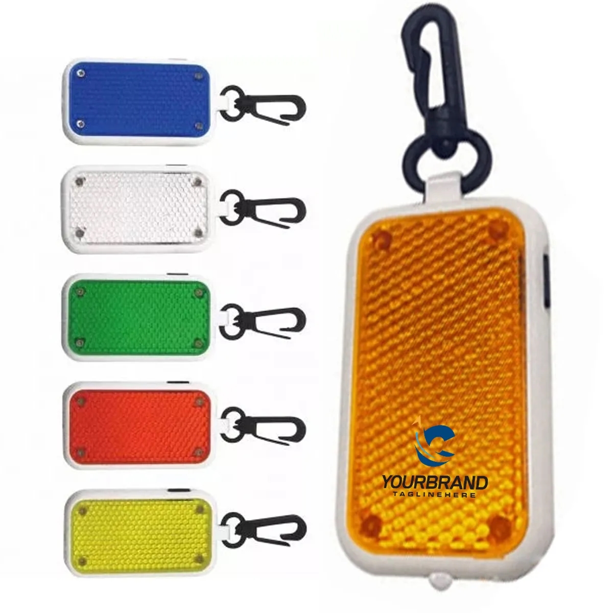 Night Warning Safety LED Reflective Keychain Pendant Light 3