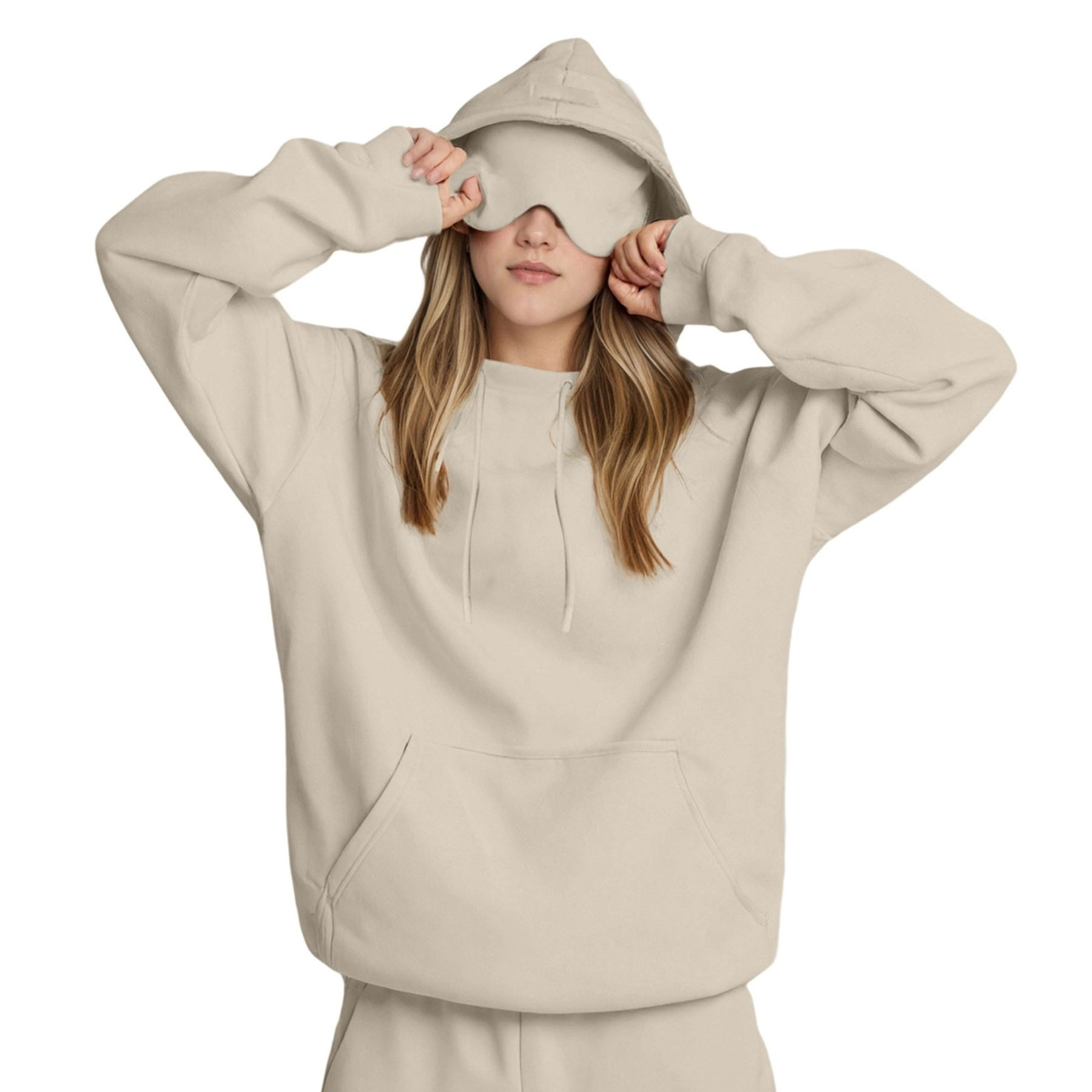 Womens Hoodie with Eye Mask 3