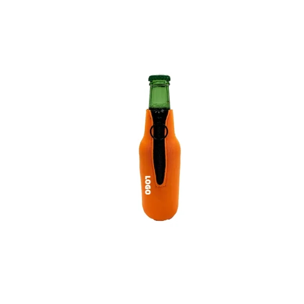 Customized Ring Zipper Collapsible Neoprene Bottle Cooler 2