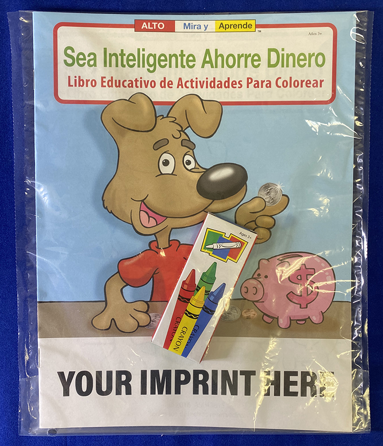 COLORING SET - Be Smart, Save Money (Spanish) Coloring Book Fun Pack 2
