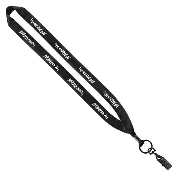 3/4" Polyester Lanyard with Metal Crimp & Bulldog Clip 48