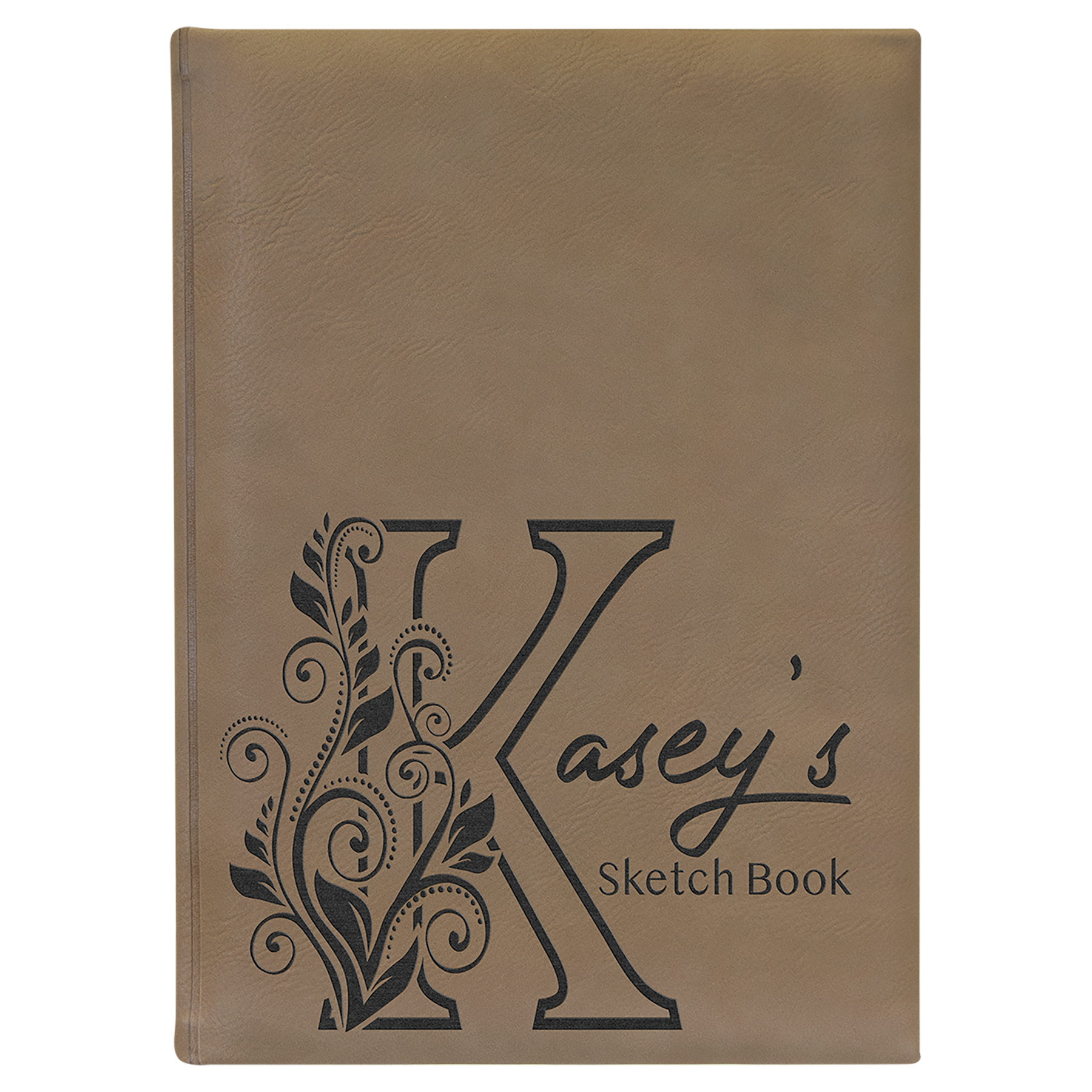 7" x 9 3/4" Light Brown Leatherette Sketch Book-Unlined Paper 2