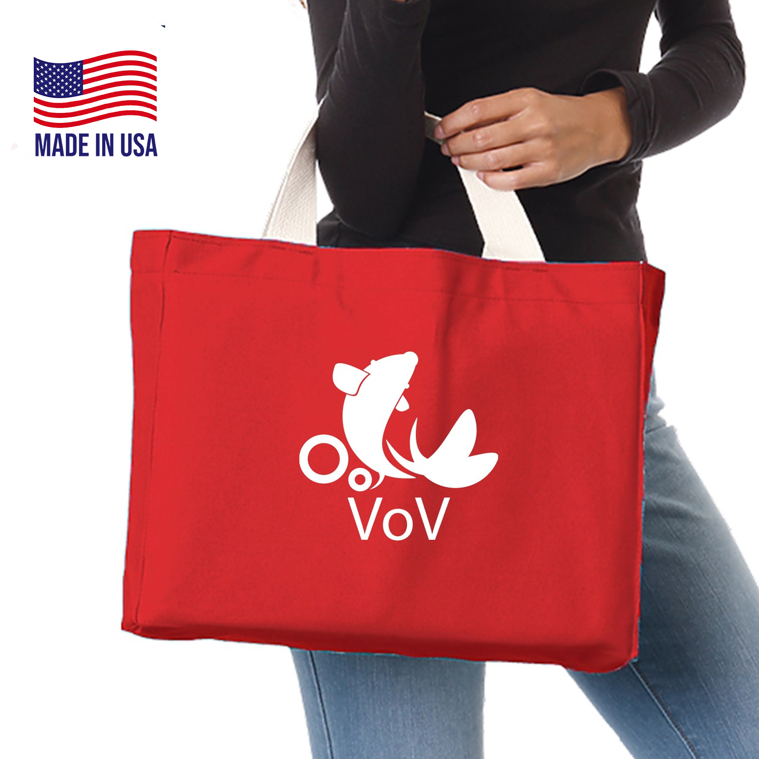 USA-Made 12 oz. Cotton Canvas Tote Bag w/ Bottom Gusset (14" x 11" x 4") 2