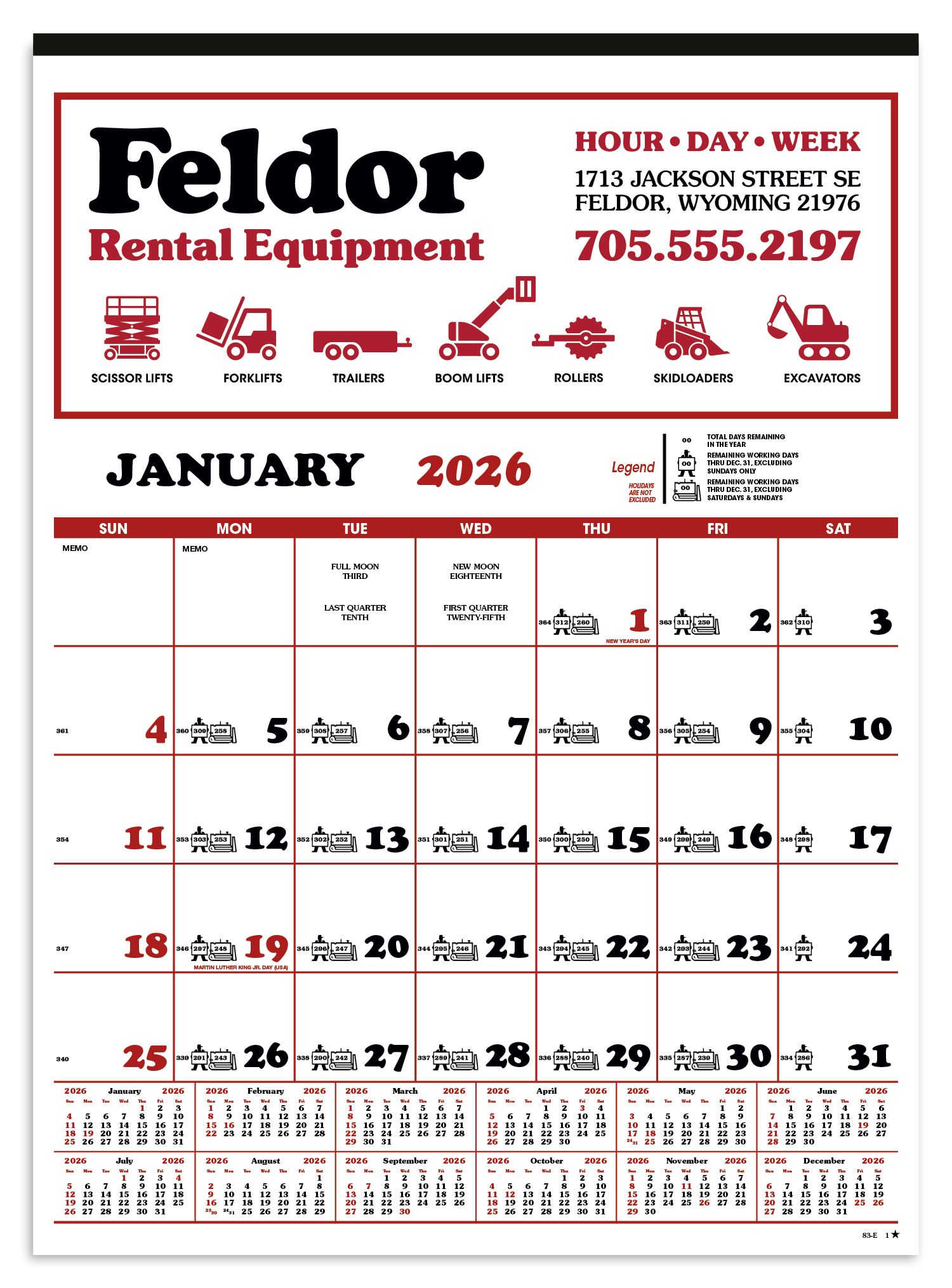 Skinner & Kennedy® Contractor's 12-Sheet Calendar 8