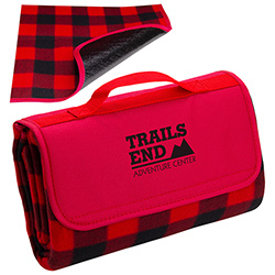Plaid Barrel Fleece Picnic Blanket 39