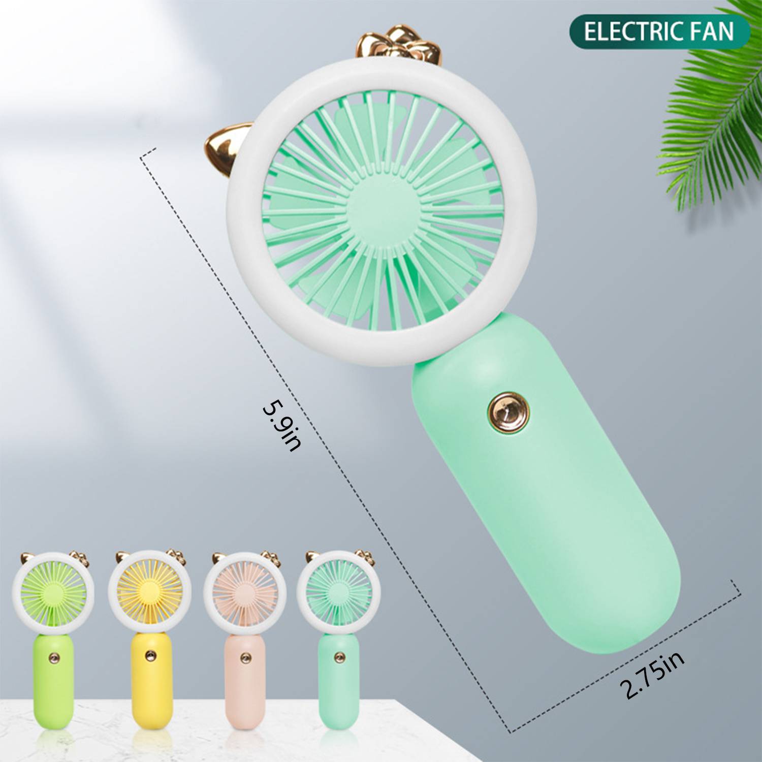 Portable USB Rechargeable Handheld Fan W/ LED Light 1