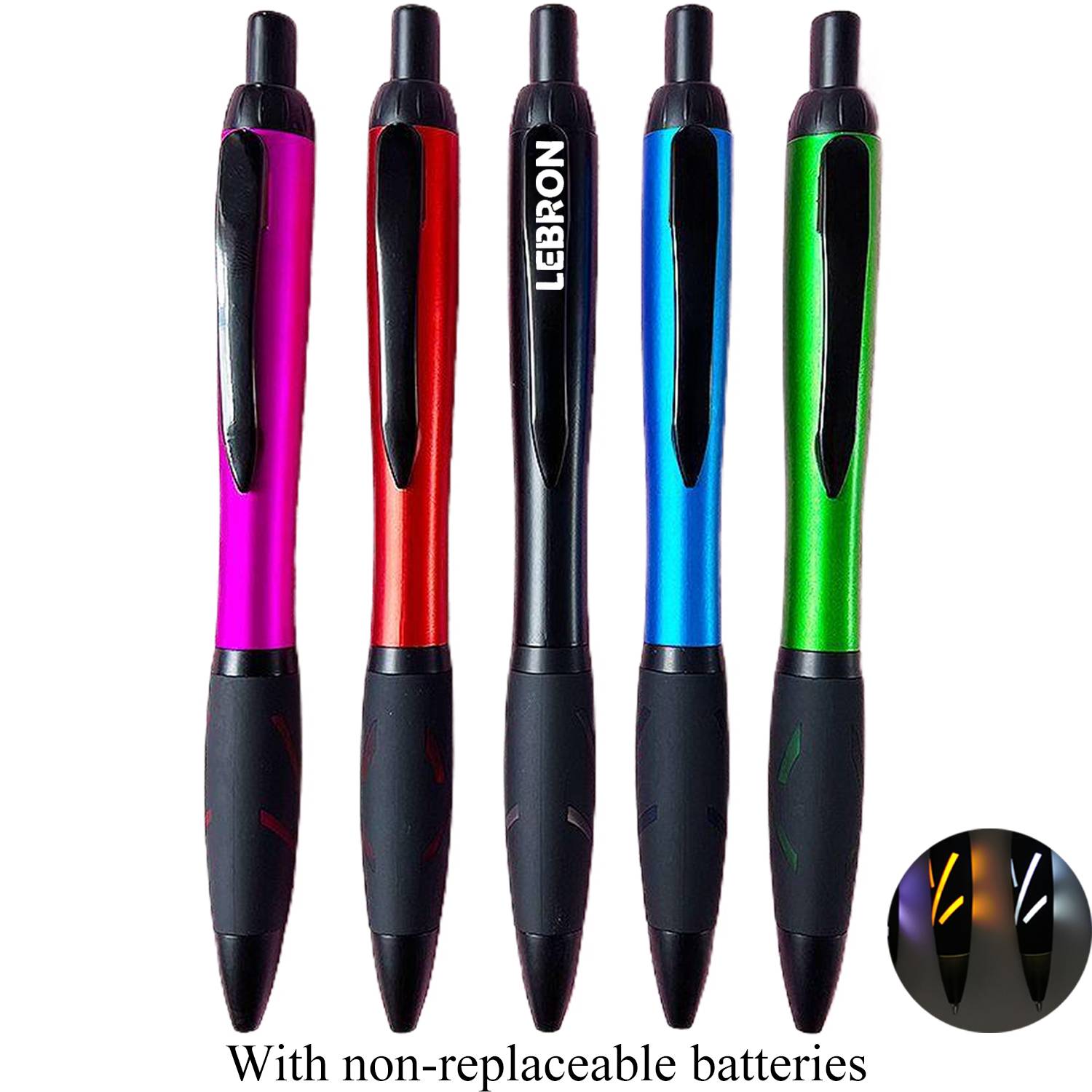Retractable LED Light Up Ballpoint Pen 2