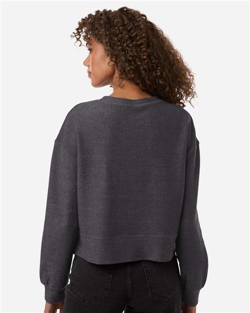Women's Ribbed Knit Cropped Boxy Crew - BW5102 9