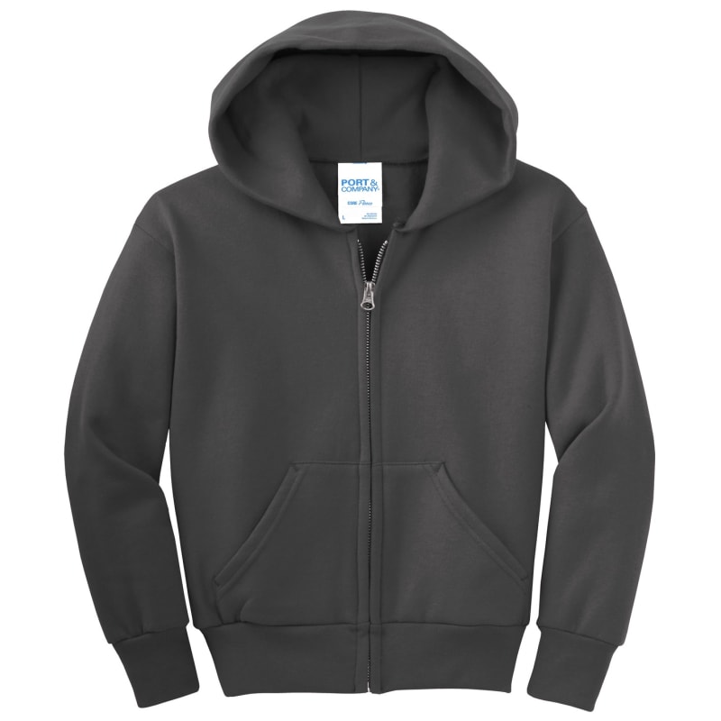 Port & Company - Youth Core Fleece Full-Zip Hooded Sweatshirt. 92