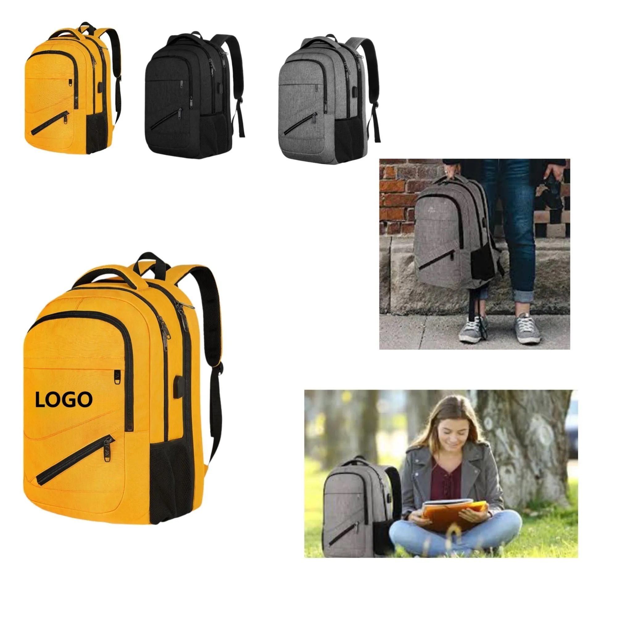 USB Port Travel Laptop Backpack 2