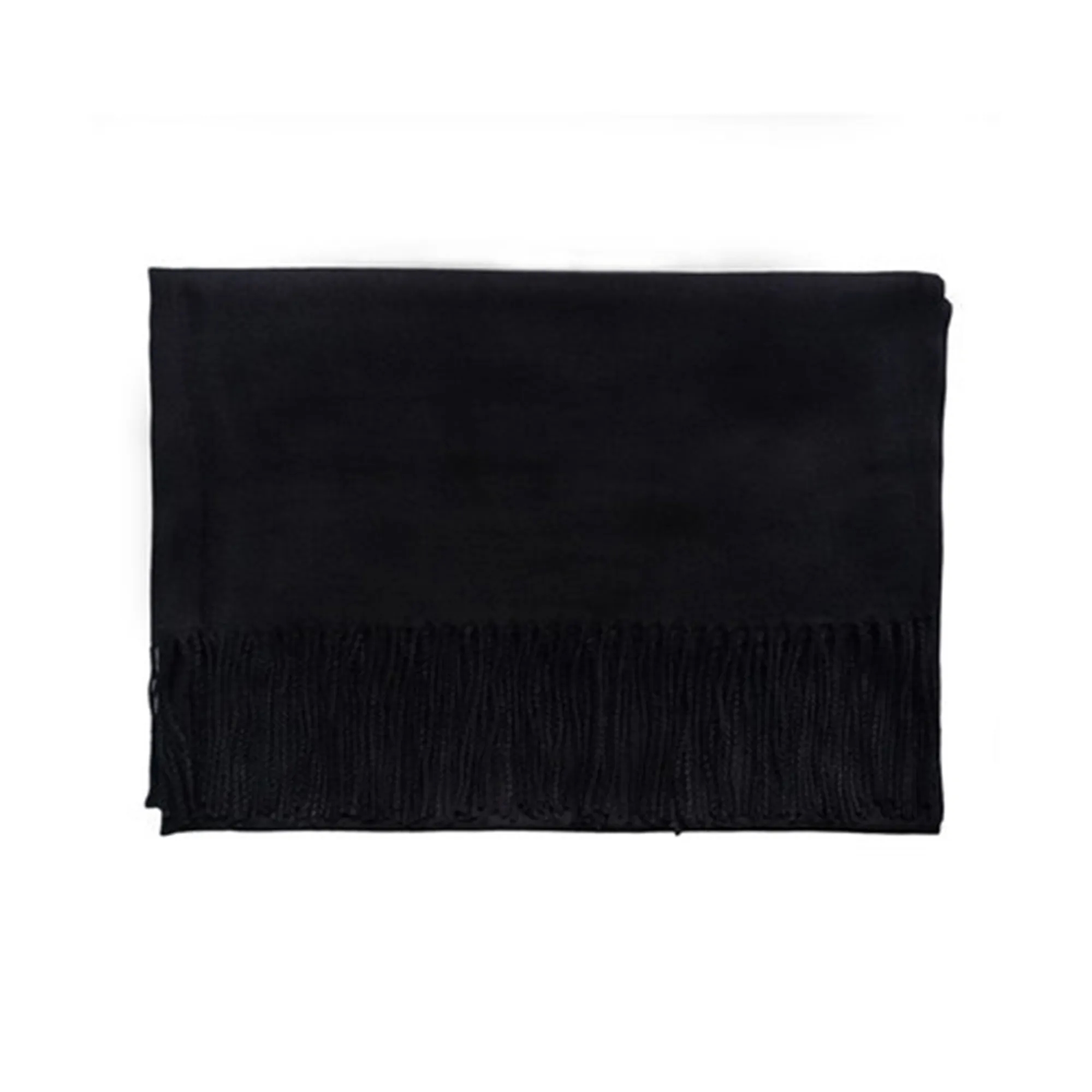 Solid Shawl Wrap Scarf With Fringes 4