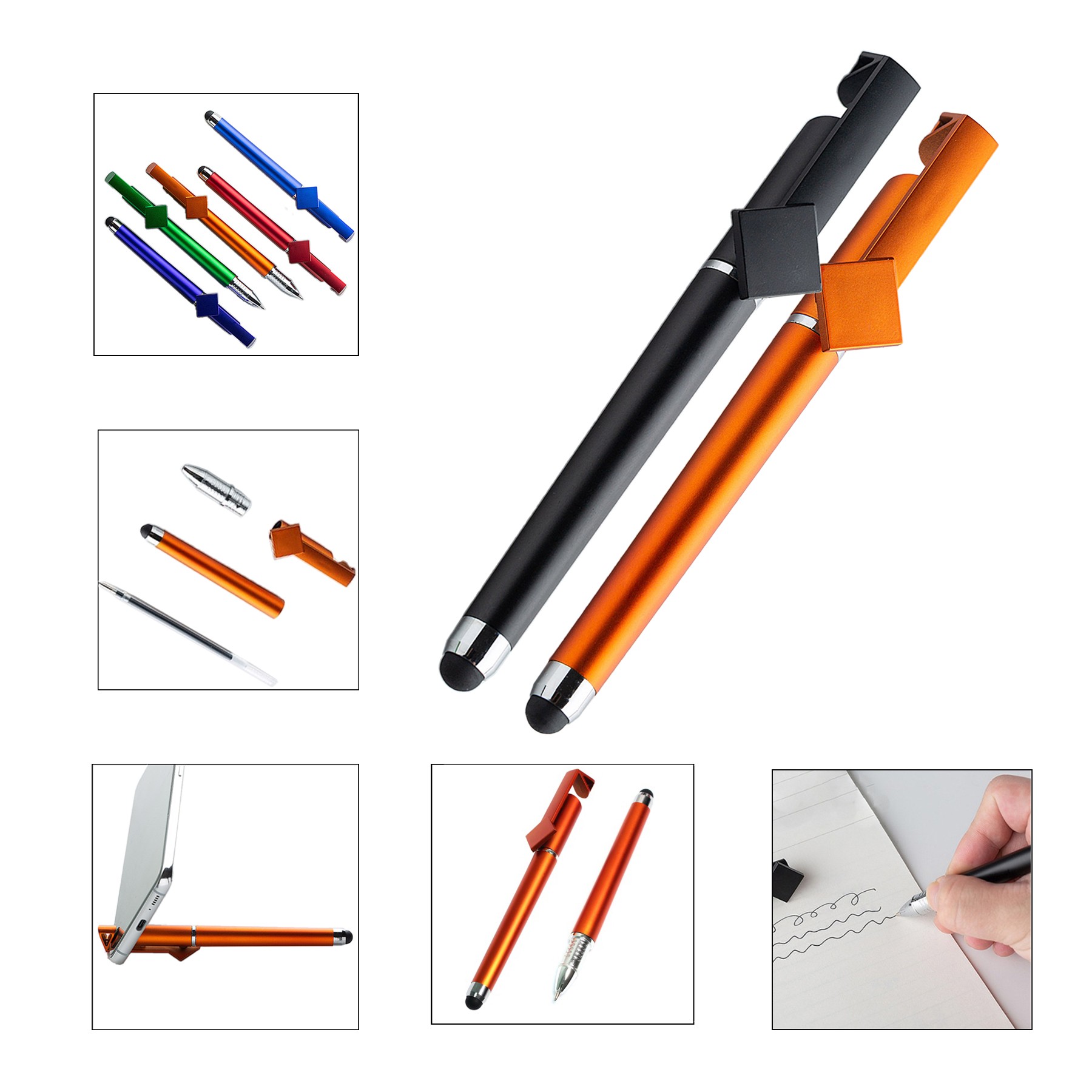 Multi-Functional Ballpoint Pen with Phone Holder and Stylus 4