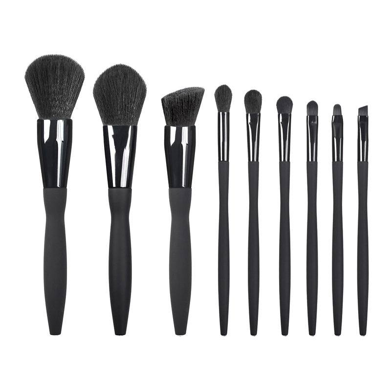 9pcs Diamond Black Makeup Brushes Set w/Bind PU Bag 1