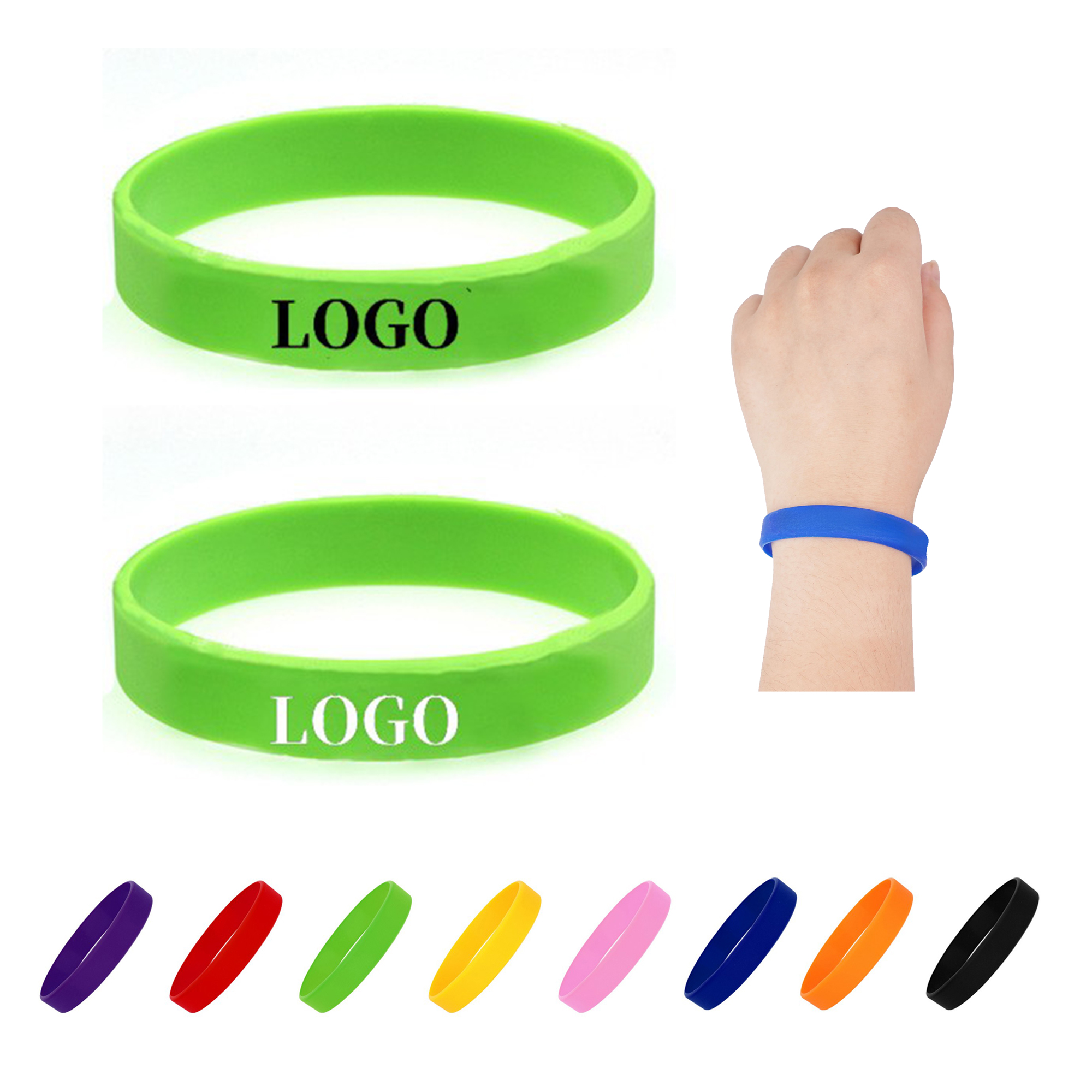 Sports Silicone Bracelet Solid Color Wristband 6