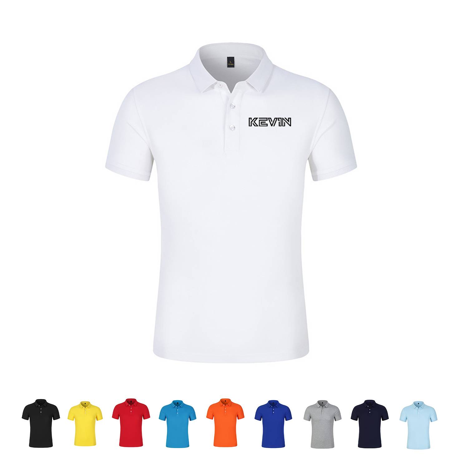 Short-sleeved Summer Polo Shirt with Turn-down Collar 7