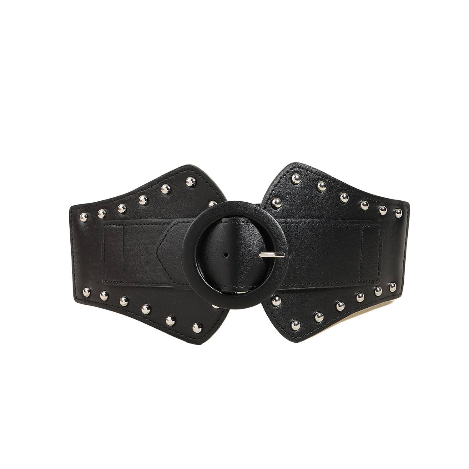 Adjustable Elastic PU Leather Women Belt w/ Alloy Buckle 2