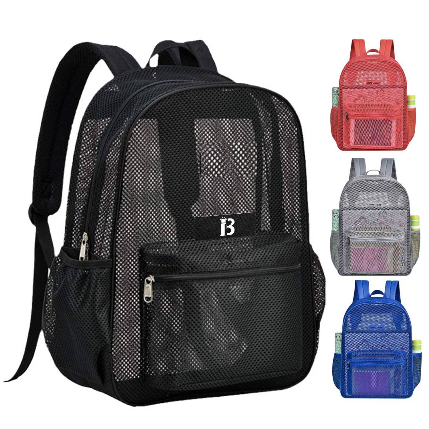 Durable, Lightweight & Portable Chic Black Mesh Backpack 2