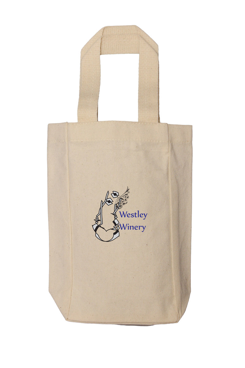 12 Oz. Canvas Double Bottle Wine Tote (5.5" x 10.5" x 3") 1