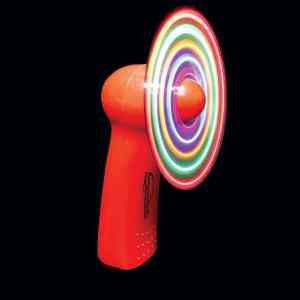 Red Handheld MultiColor LED Glow Light Up Fan 1