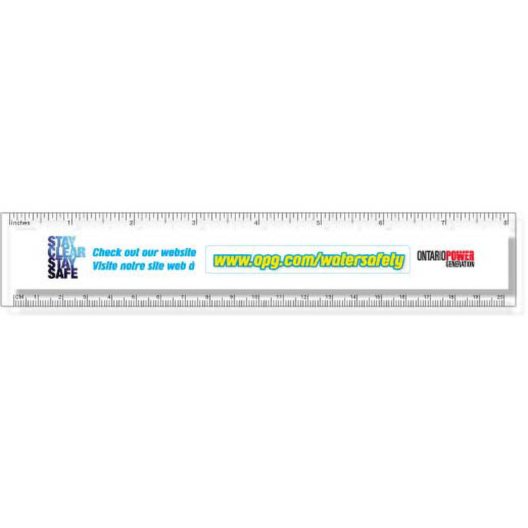 .060 Clear Plastic Rulers, InkJet Full Colour + white (1.5" x 8.25"), Square corners