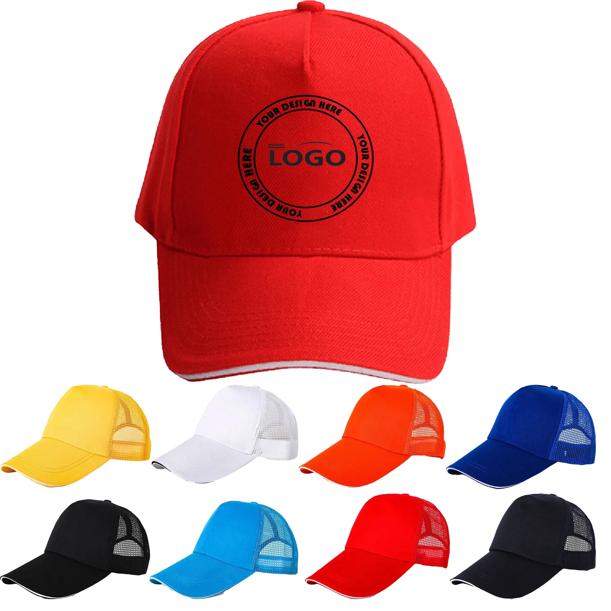 MOQ100 Cotton Breathable Mesh Baseball Caps Trucker Hat 2