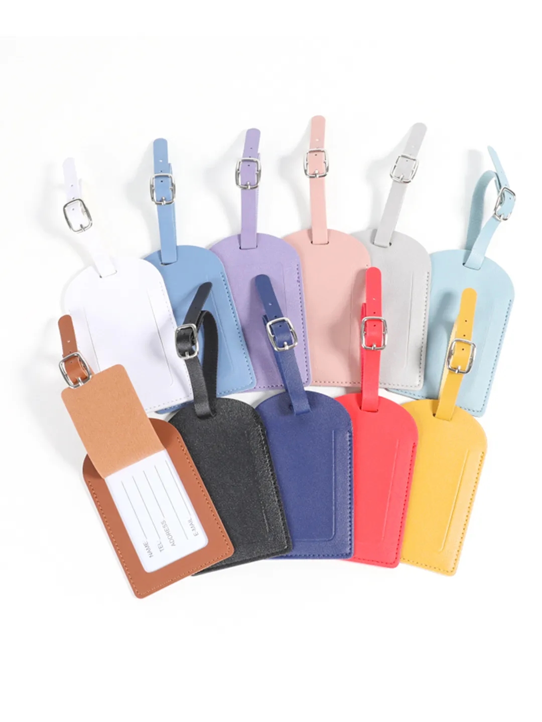 PU Leather Privacy Protection Luggage ID Label Tag 3