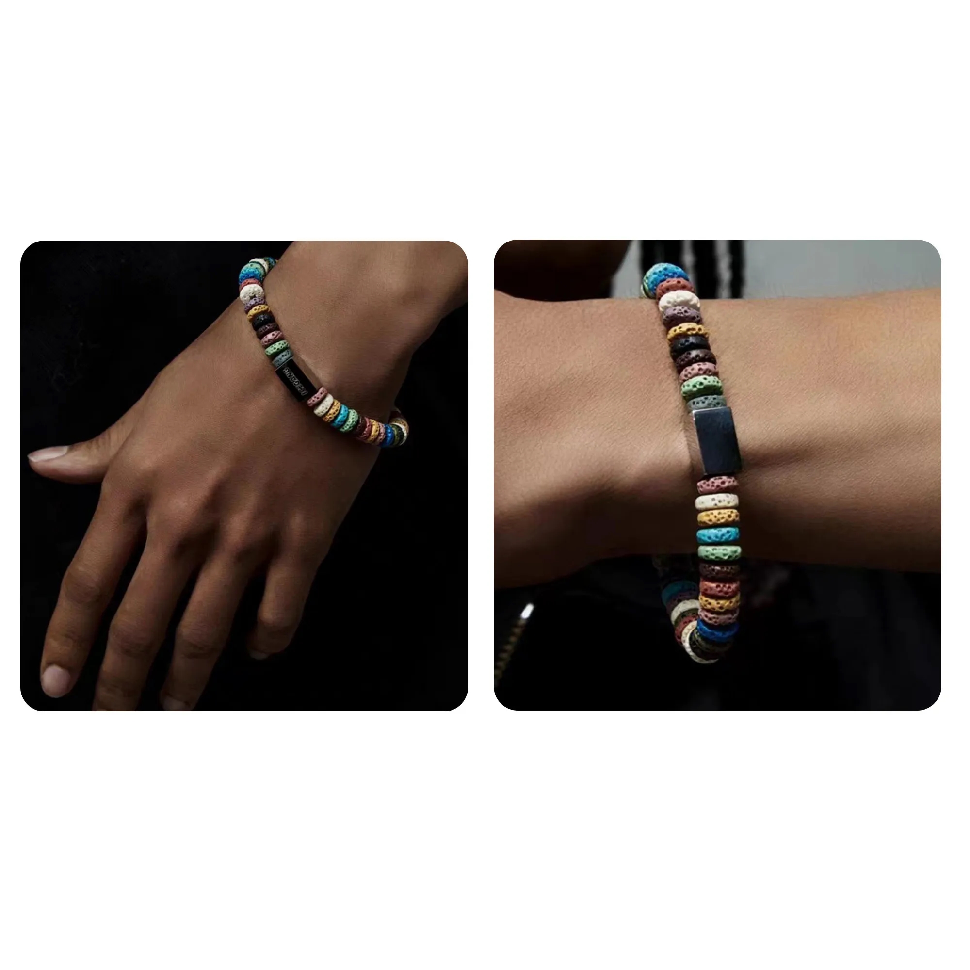 MOQ 50 PCS Colorful Volcanic Stone Bracelet 2