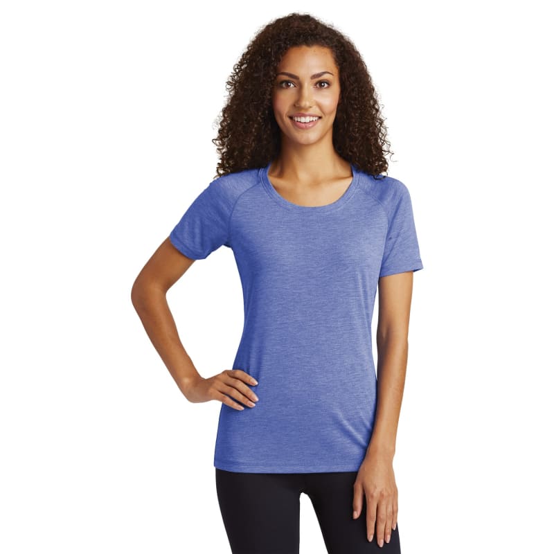 Sport-Tek Women's PosiCharge Tri-Blend Wicking Scoop Neck Raglan Tee. 66