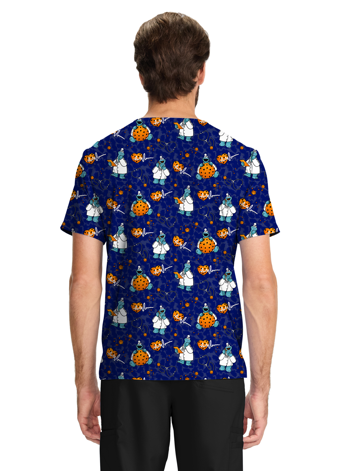 Cherokee - Tooniforms - Unisex 2-Pocket V-Neck Print Top 3