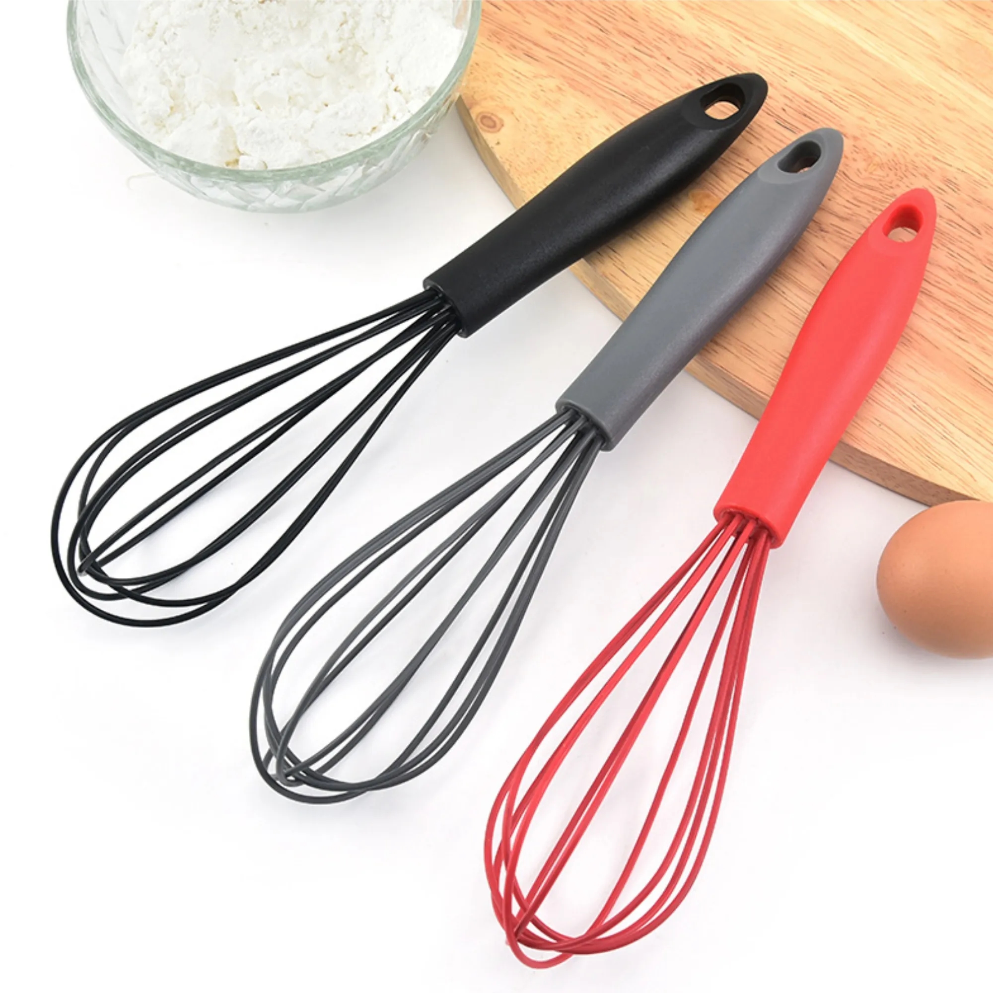 Kitchen Silicone Whisk Egg Beater Blender Hand Mixer 3